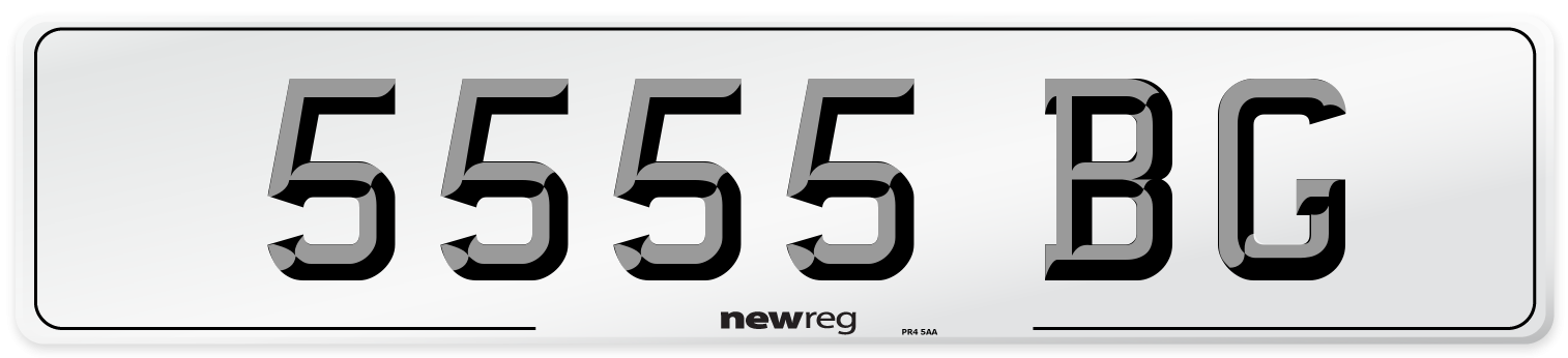 5555 BG Number Plate from New Reg